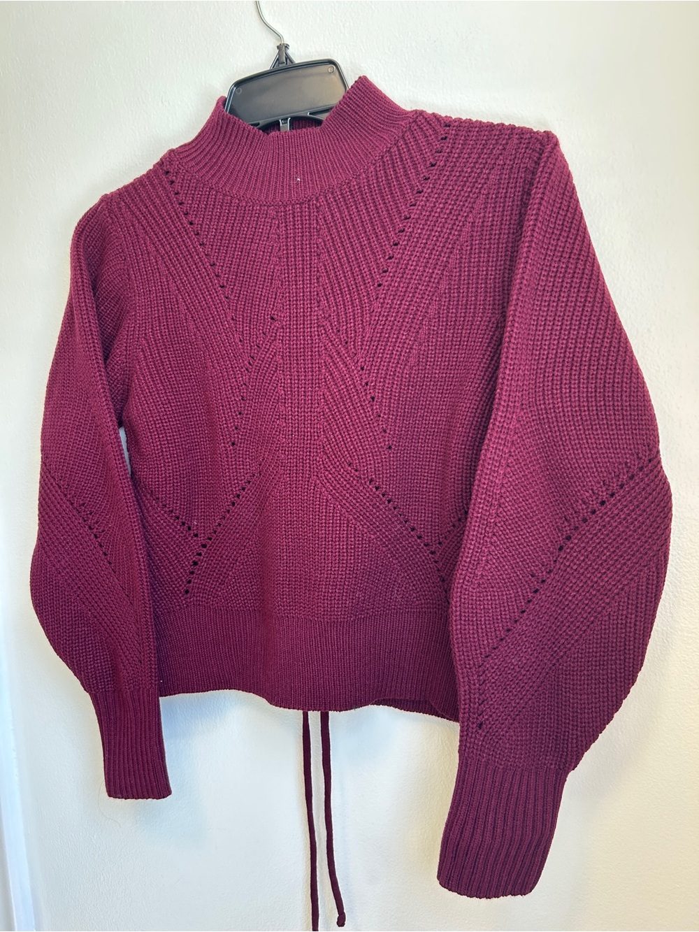 Topshop Burgundy Mock Neck Knit Sweater